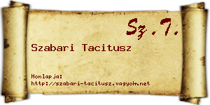 Szabari Tacitusz névjegykártya